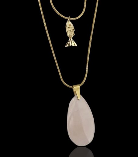 collier en alliage inoxydable avec pierre énergétique